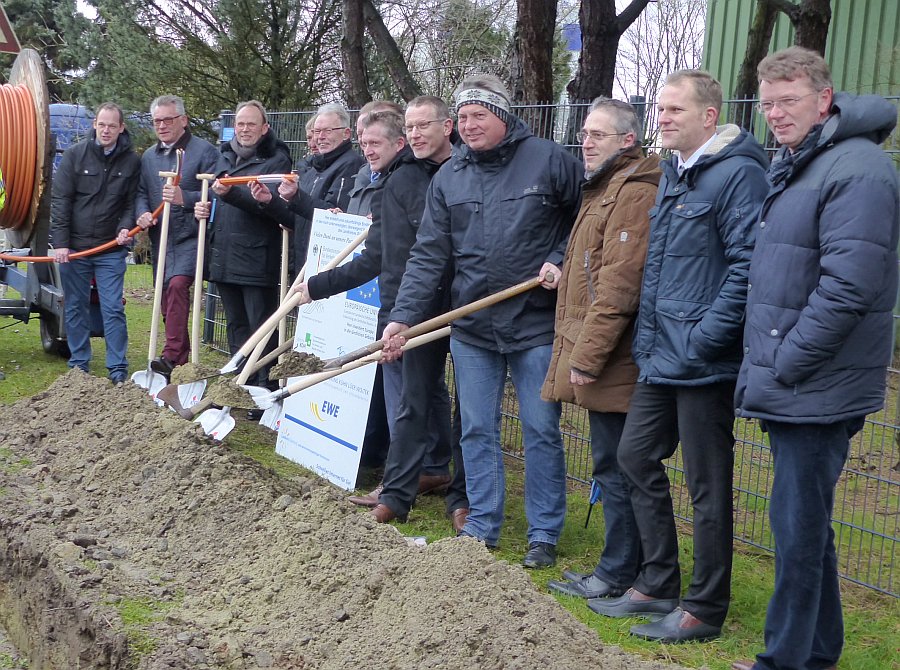 Spatenstich im Gewerbegebiet "Düngstruper Straße Nord und Süd" in Wildeshausen, Landkreis Oldenburg am 18.01.2018.