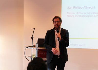 Jan Philipp Albrecht (Minister für Energiewende, Landwirtschaft, Umwelt, Natur und Digitalisierung des Landes Schleswig-Holstein) begrüßte die CORA Projektpartner, CORA Conference, Kiel (Germany), 13 November 2018