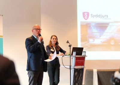 Jon Lobner (Syddjurs Kommune) sharing the Syddjurs mobile hub ideas and digital offers for people with dementia. Background: Anne Reichenbach (Project Manager aconium). CORA Conference, Kiel (Germany), 13 November 2018